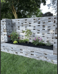 raised garden bed with ezblocks